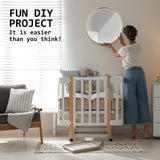 Wall Mirror Round Aluminum Frame Bathroom 50cm GOLD - Extra Image