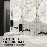 Wall Mirror Round Aluminum Frame Bathroom 70cm GOLD - Extra Image