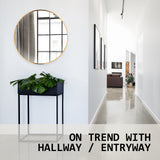 Wall Mirror Round Aluminum Frame Bathroom 70cm GOLD - Extra Image