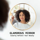 2 Set Wall Mirror Round Aluminum Frame Bathroom 70cm GOLD - Side View
