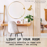 2 Set Wall Mirror Round Aluminum Frame Bathroom 70cm GOLD - Rear View
