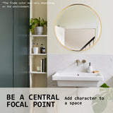 2 Set Wall Mirror Round Aluminum Frame Bathroom 70cm GOLD - Close-Up Angle