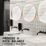 2 Set Wall Mirror Round Aluminum Frame Bathroom 70cm GOLD - Extra Image