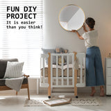 2 Set Wall Mirror Round Aluminum Frame Bathroom 70cm GOLD - Extra Image