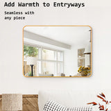 Wall Mirror Rectangular Aluminum Frame Bathroom 60x80cm GOLD - 45-Degree Angle