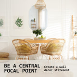 LED Wall Mirror Oval Anti-Fog Bathroom 50x75cm - Low Angle