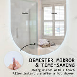 2 Set LED Wall Mirror Oval Anti-Fog Bathroom 50x75cm - 45-Degree Angle