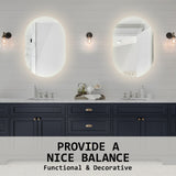 2 Set LED Wall Mirror Oval Anti-Fog Bathroom 50x75cm - Extra Image