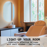 2 Set LED Wall Mirror Oval Anti-Fog Bathroom 50x75cm - Extra Image