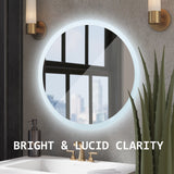 LED Wall Mirror Round Anti-Fog Bathroom 50cm - Side View