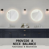 2 Set LED Wall Mirror Round Anti-Fog Bathroom 50cm - Extra Image