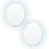 2 Set LED Wall Mirror Round Anti-Fog Bathroom 60cm
