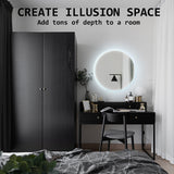 2 Set LED Wall Mirror Round Anti-Fog Bathroom 60cm - Extra Image