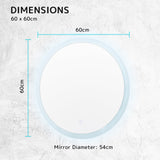2 Set LED Wall Mirror Round Anti-Fog Bathroom 60cm - Extra Image