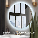 2 Set LED Wall Mirror Round Anti-Fog Bathroom 70cm - Side View