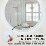 2 Set LED Wall Mirror Round Anti-Fog Bathroom 70cm - 45-Degree Angle