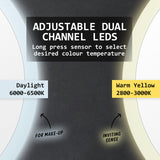 2 Set LED Wall Mirror Round Anti-Fog Bathroom 70cm - Rear View