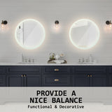2 Set LED Wall Mirror Round Anti-Fog Bathroom 70cm - Extra Image