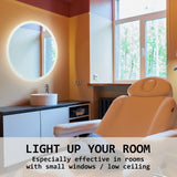2 Set LED Wall Mirror Round Anti-Fog Bathroom 70cm - Extra Image