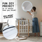 2 Set LED Wall Mirror Round Anti-Fog Bathroom 70cm - Extra Image