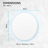 LED Wall Mirror Round Anti-Fog Bathroom 80cm - Extra Image