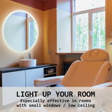 2 Set LED Wall Mirror Round Anti-Fog Bathroom 80cm - Extra Image