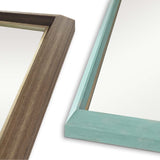 2 Set Wall Mirror Rectangular Frame Bathroom 70x90cm Antique Brown - Side View