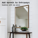 2 Set Wall Mirror Rectangular Frame Bathroom 70x90cm Antique Brown - 45-Degree Angle