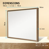 2 Set Wall Mirror Rectangular Frame Bathroom 70x90cm Antique Brown - Extra Image