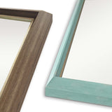 2 Set Wall Mirror Rectangular Frame Bathroom 70x90cm Turquoise - Side View