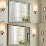 2 Set Wall Mirror Rectangular Frame Bathroom 70x90cm Turquoise - Close-Up Angle
