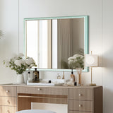 2 Set Wall Mirror Rectangular Frame Bathroom 70x90cm Turquoise - Extra Image