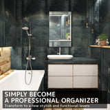 La Bella Oak Bathroom Mirror Cabinet Wall Single Door Shaving Storage 45 x 72 cm - Top-Down View