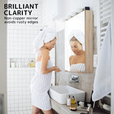 La Bella Oak Bathroom Mirror Cabinet Wall Single Door Shaving Storage 45 x 72 cm - Rear View