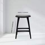 2X Wooden Bar Stool Padded PU Leather Dining Chair KANSO 65cm BLACK - Top-Down View