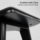 2X Wooden Bar Stool Padded PU Leather Dining Chair KANSO 65cm BLACK - 45-Degree Angle