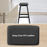 2X Wooden Bar Stool Padded PU Leather Dining Chair KANSO 65cm BLACK - Close-Up Angle