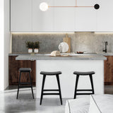 4X Wooden Bar Stool Padded PU Leather Dining Chair KANSO 65cm BLACK