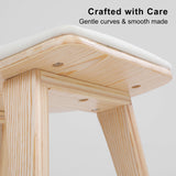 4X Wooden Bar Stool Padded Fabric Dining Chair KANSO 65cm BEIGE - 45-Degree Angle