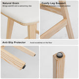 4X Wooden Bar Stool Padded Fabric Dining Chair KANSO 65cm BEIGE - Extra Image