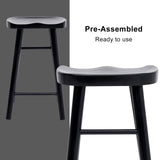 4X Wooden Bar Stool Dining Chair Pine Wood FRIDA 65cm BLACK - Side View