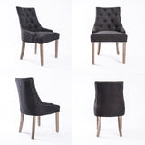 French Provincial Dining Chair Oak Leg AMOUR BLACK - Top-Down View