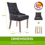 French Provincial Dining Chair Oak Leg AMOUR BLACK - Extra Image