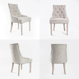 2X French Provincial Dining Chair Oak Leg AMOUR CREAM - Top-Down View