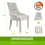 2X French Provincial Dining Chair Oak Leg AMOUR CREAM - Extra Image