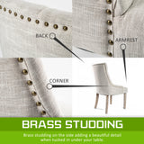 French Provincial Dining Chair Oak Leg AMOUR CREAM - 45-Degree Angle