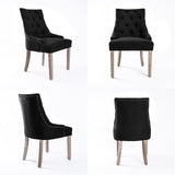 French Provincial Dining Chair Oak Leg AMOUR DARK BLACK - Top-Down View