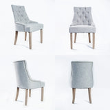 French Provincial Dining Chair Oak Leg AMOUR GREY - Top-Down View