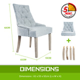 French Provincial Dining Chair Oak Leg AMOUR GREY - Extra Image