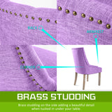 2X French Provincial Dining Chair Oak Leg AMOUR VIOLET - 45-Degree Angle